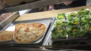 Pizza and salads