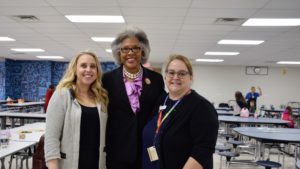 Pictured: Kristin Peters, Franklin Co. Public Health, Congresswoman Joyce Beatty, and Juli Carvi director of food services at Bexley City Schools