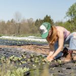 girl working in garden